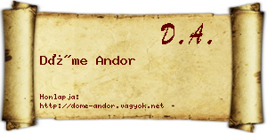 Döme Andor névjegykártya