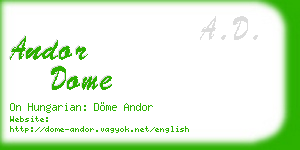 andor dome business card